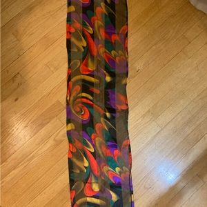 Vintage sheer printed neck scarf